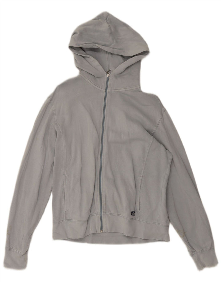 Maglione con cappuccio e zip da donna Asics UK 16 grande cotone grigio