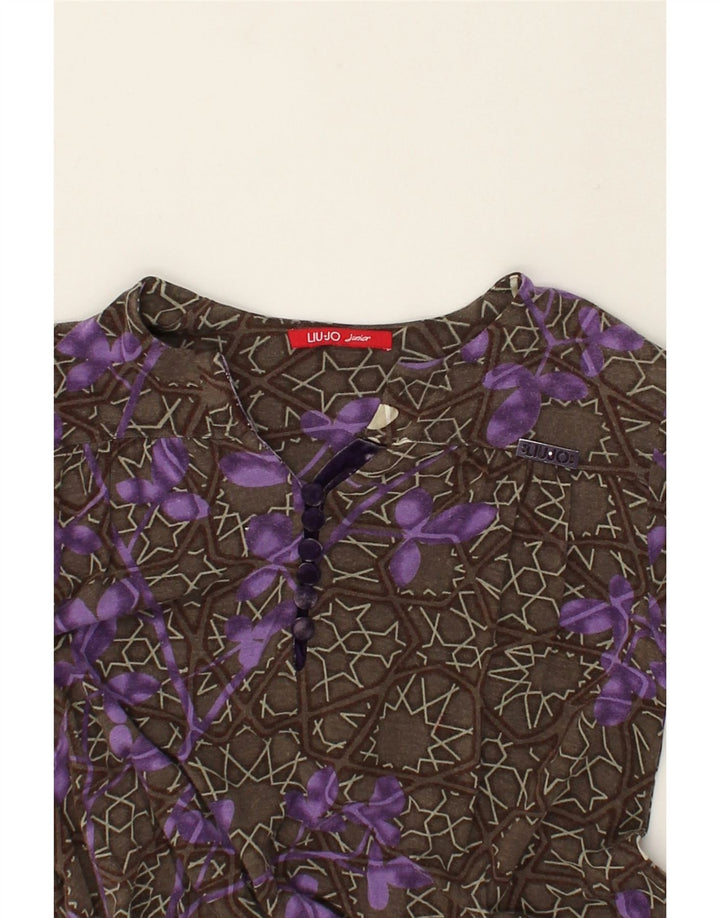 LIU JO Girls Long Sleeve Blouse Top 9-10 Years Grey Floral Modal | Vintage Liu Jo | Thrift | Second-Hand Liu Jo | Used Clothing | Messina Hembry 