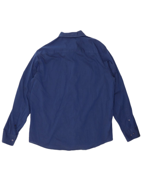 CALVIN KLEIN Camicia Uomo Large Blu Cotone