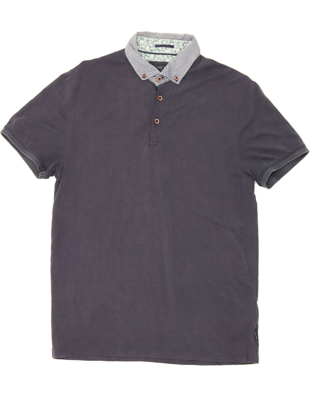 TED BAKER Mens Polo Shirt Size 3 Medium Navy Blue Modal Vintage Ted Baker and Second-Hand Ted Baker from Messina Hembry 