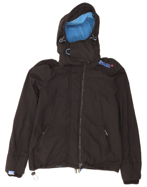 Giacca a vento con cappuccio da donna Superdry Windcheater UK 14 grande nera