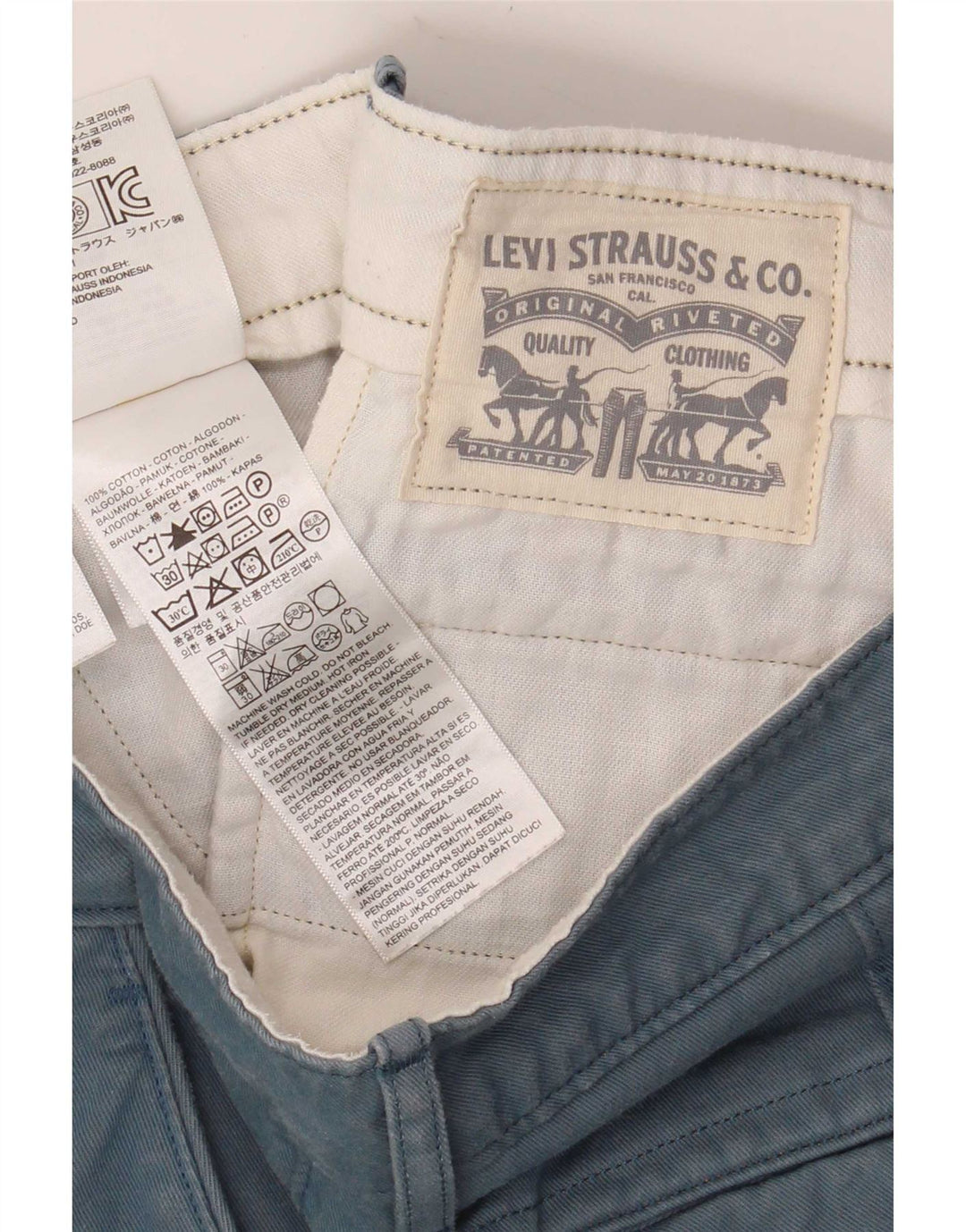 Pantaloncini chino da uomo Levi's W34 Large in cotone blu