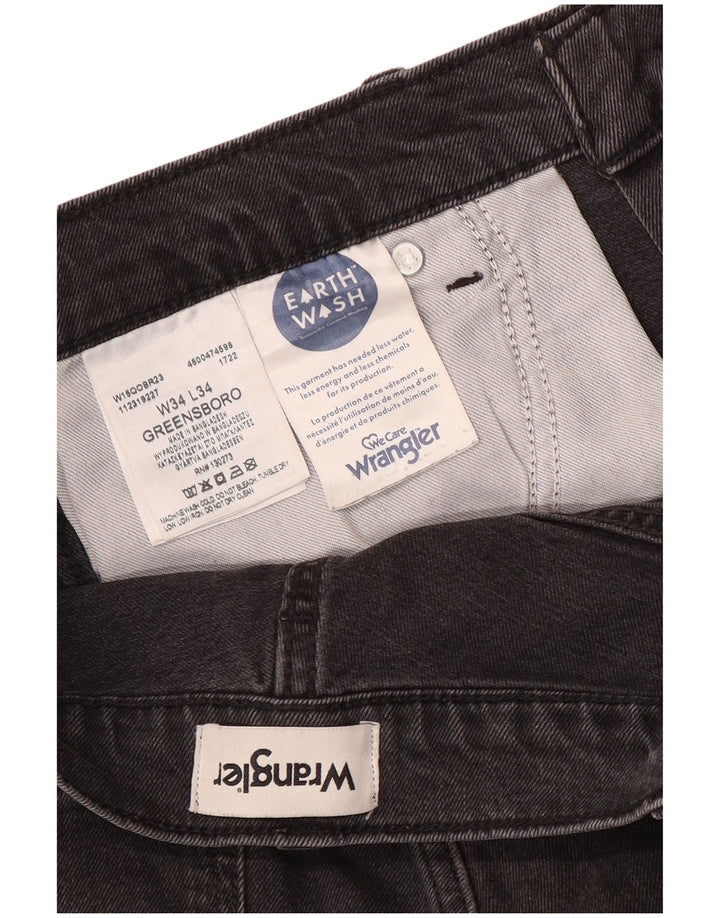 Jeans dritti da uomo Wrangler Greensboro W34 L34 cotone grigio