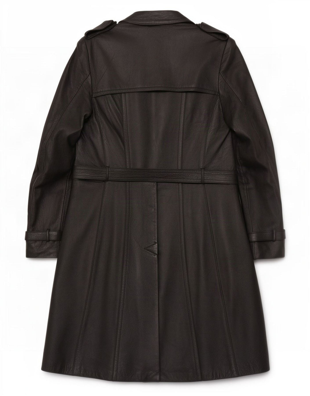 Trench da uomo vintage in pelle IT 46 piccolo nero