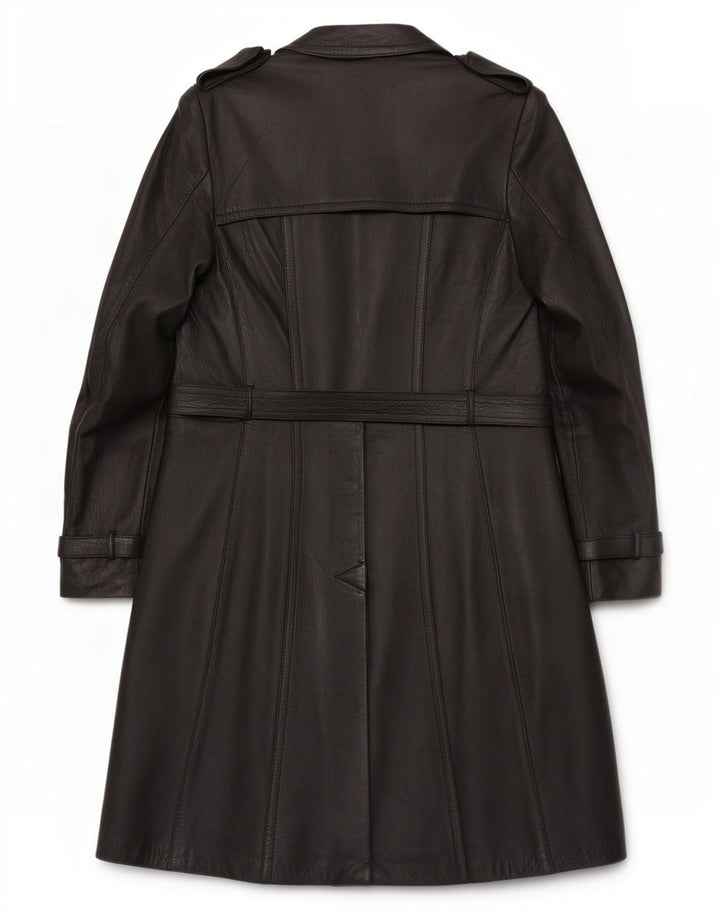 Trench da uomo vintage in pelle IT 46 piccolo nero
