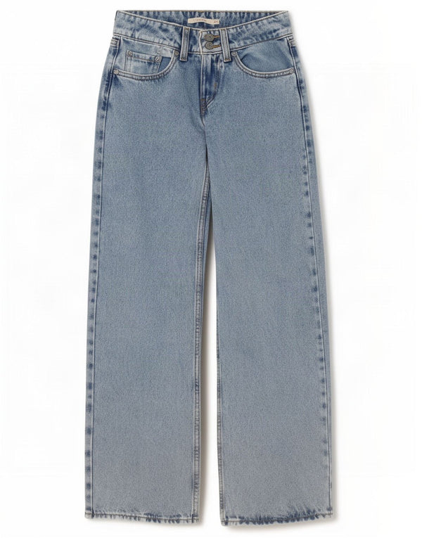 Jeans Levi's da donna a gamba larga super bassa W24 L30 cotone blu