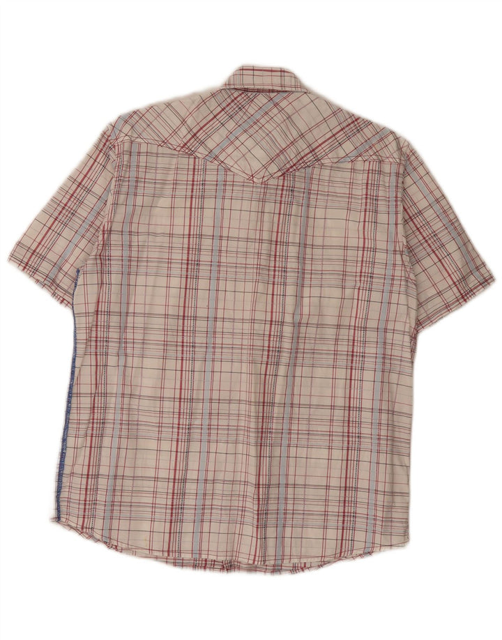Camicia da uomo Wrangler a maniche corte, vestibilità regolare, in cotone scozzese medio bianco