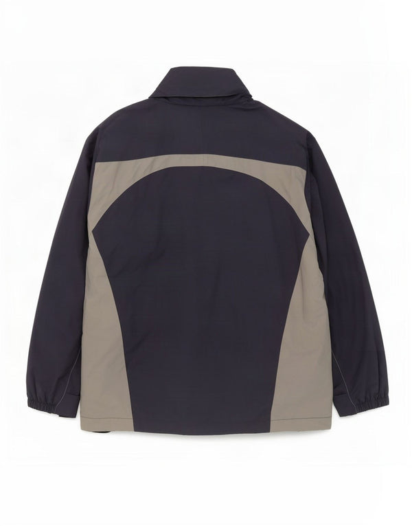 Giacca antipioggia da uomo con cappuccio Kangaroos UK 40 Large in nylon color block blu navy