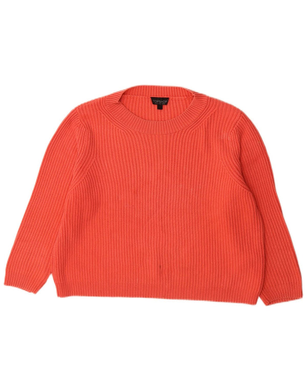 Topshop Maglione da donna con scollo a barchetta UK 12 Cotone rosa medio