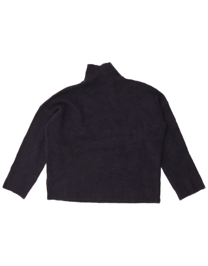 Maglione maglione a collo alto da donna Marks & Spencer UK 14 blu navy medio