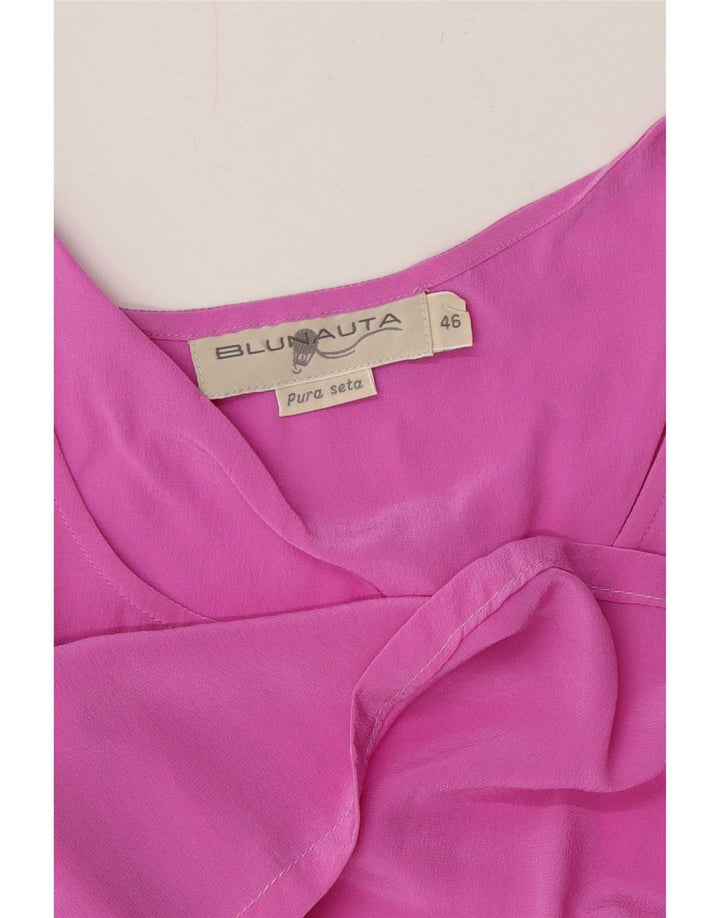 Blunauta Blusa Donna Senza Maniche Top IT 46 Large Rosa Seta