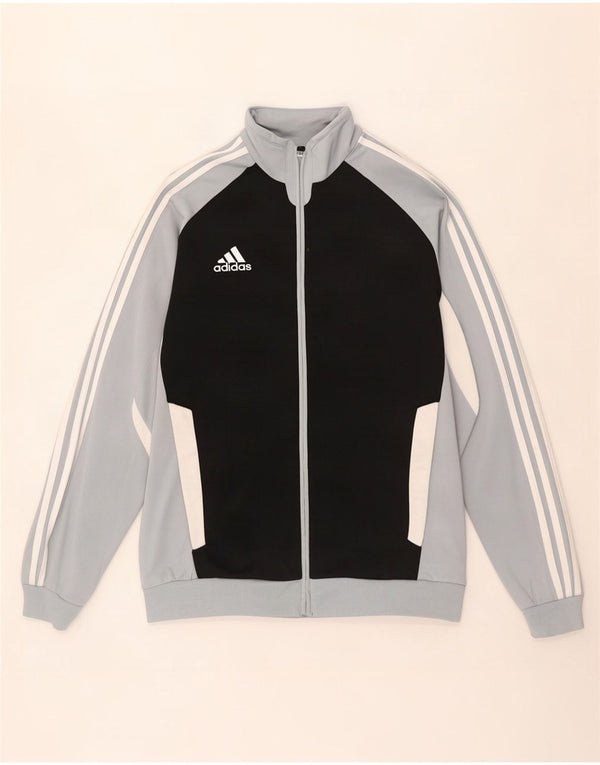 Adidas Giacca da tuta da uomo UK 40/42 Poliestere color block grigio medio