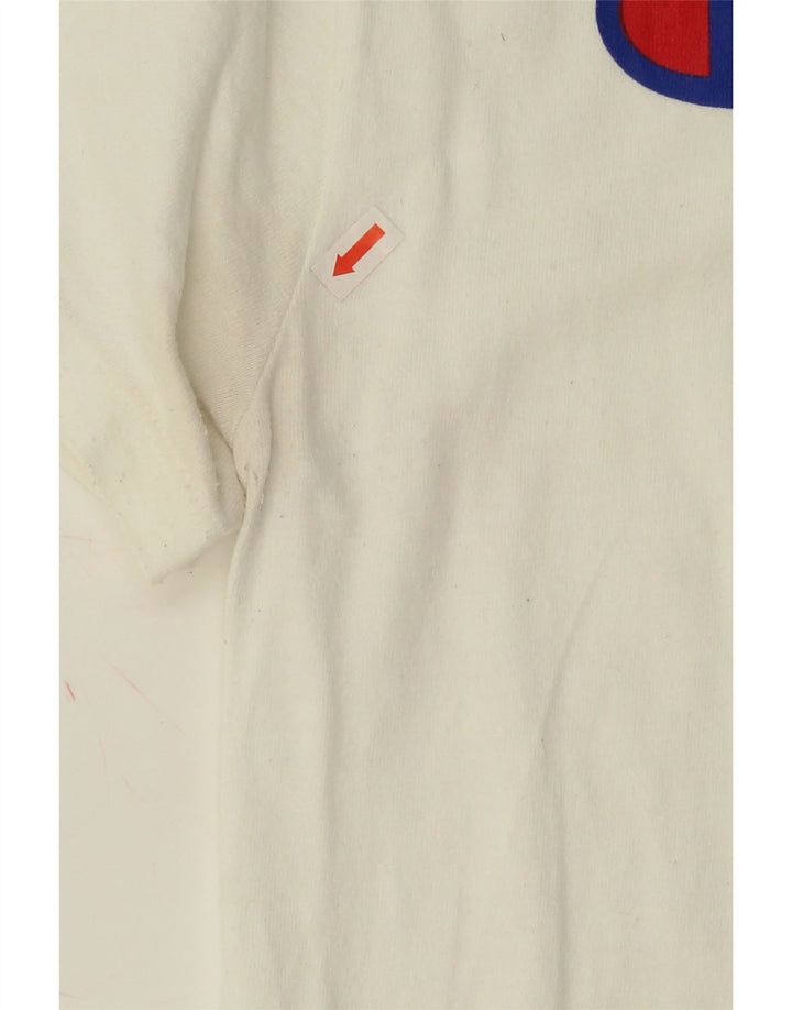 CHAMPION Womens Graphic T-Shirt Top UK 14 Medium White Cotton Vintage Champion and Second-Hand Champion from Messina Hembry 