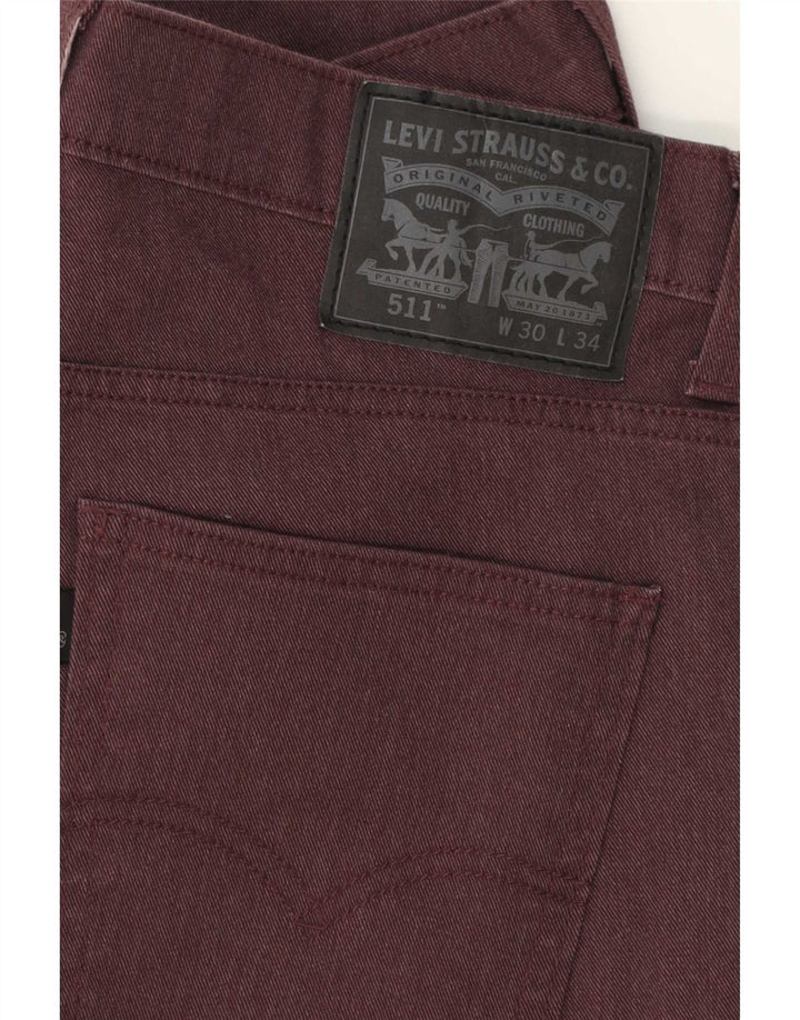 Jeans Levi's Uomo 511 Slim W30 L30 Cotone Bordeaux