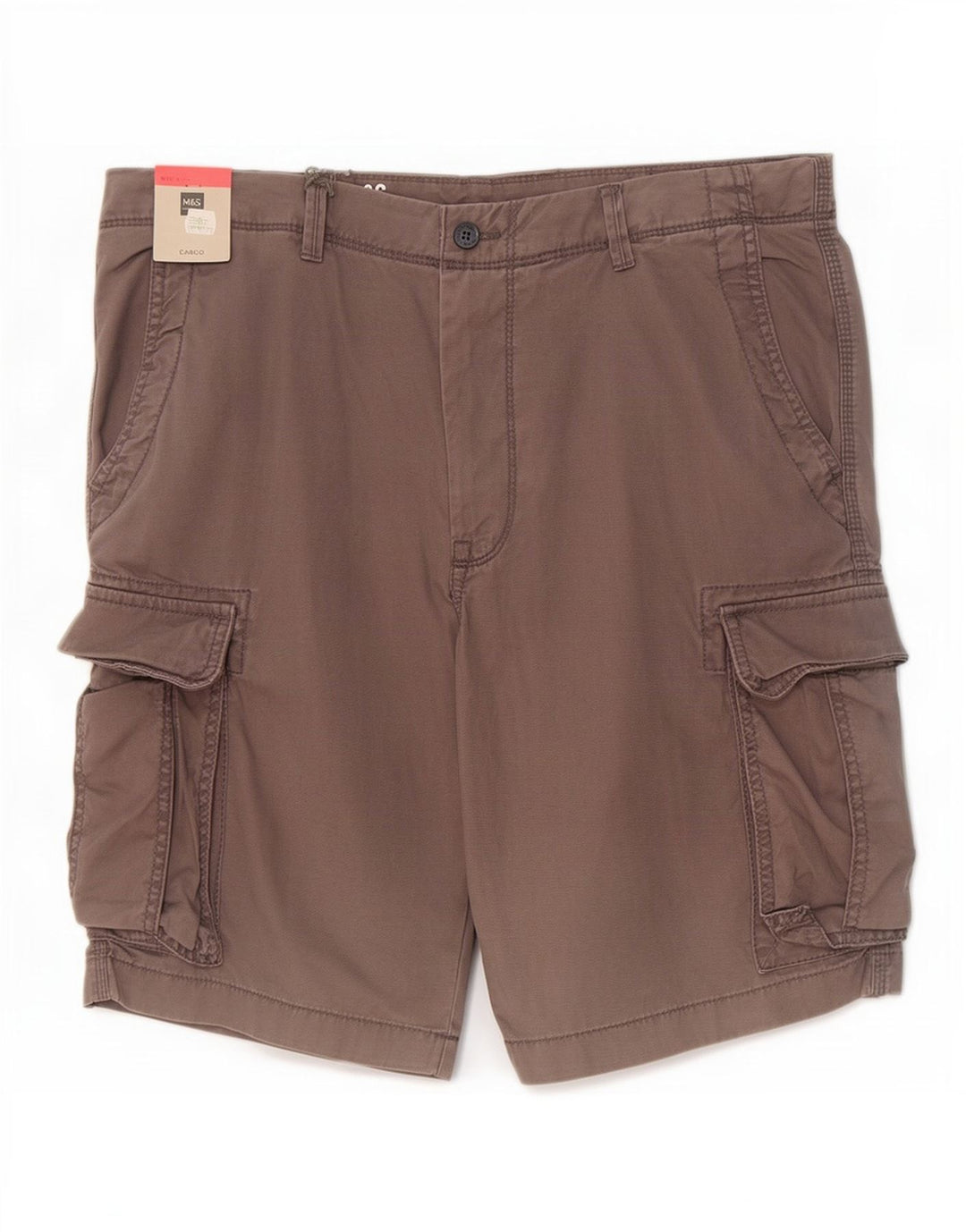 Pantaloncini cargo da uomo Marks & Spencer W36 grandi in cotone grigio