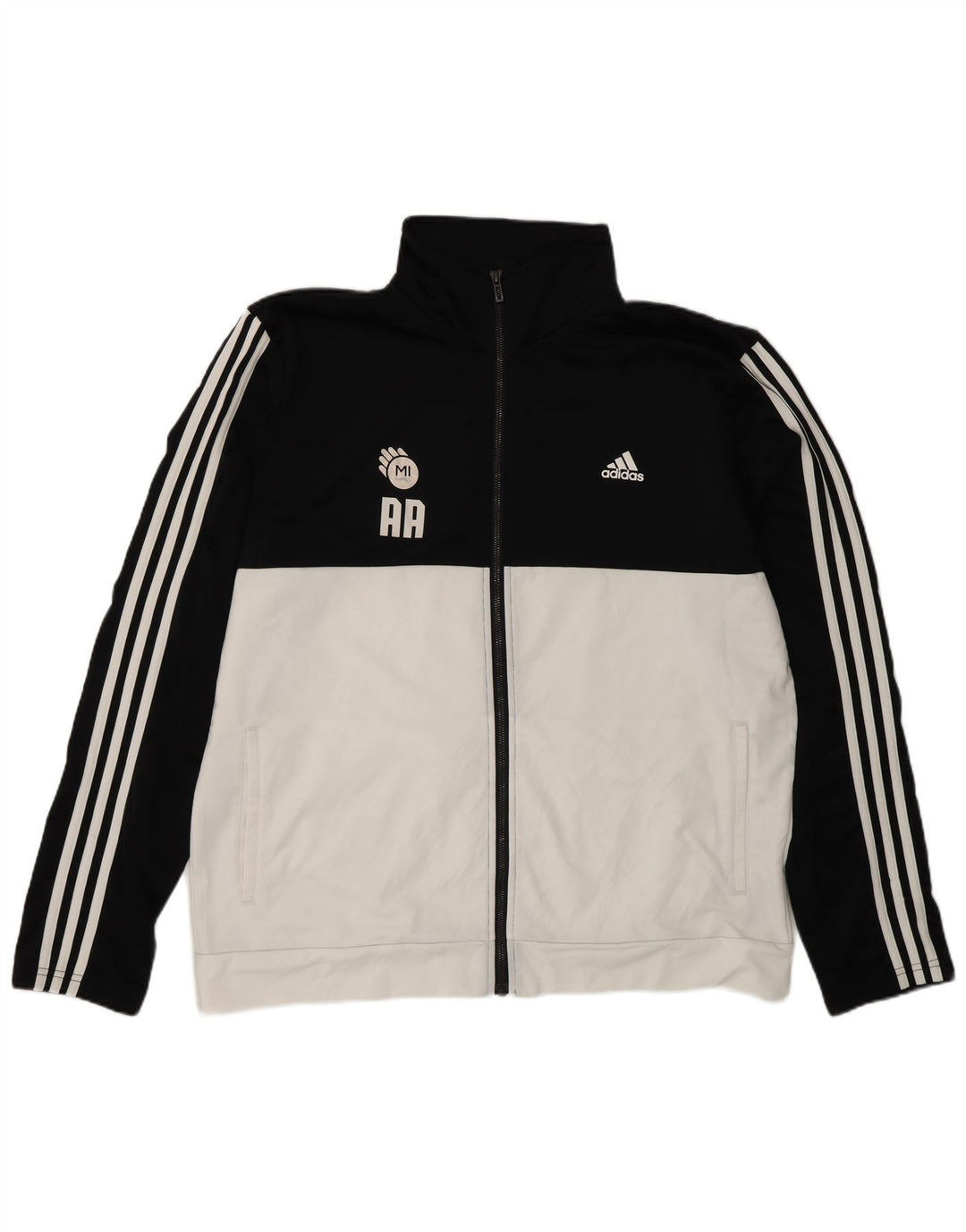 Giacca da tuta da uomo Adidas UK 48/50 XL Poliestere color block nero