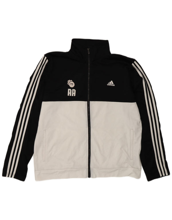 Giacca da tuta da uomo Adidas UK 48/50 XL Poliestere color block nero