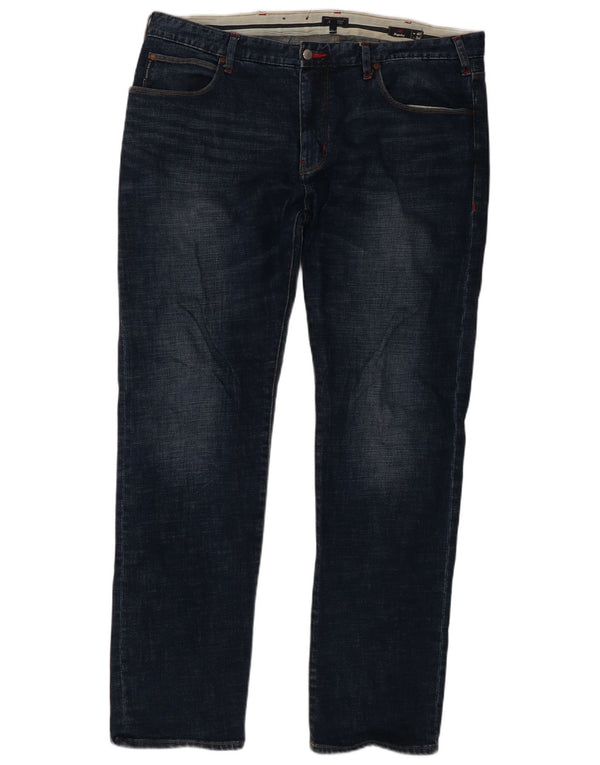 Jeans dritti regolari da uomo Armani W40 L34 cotone blu navy
