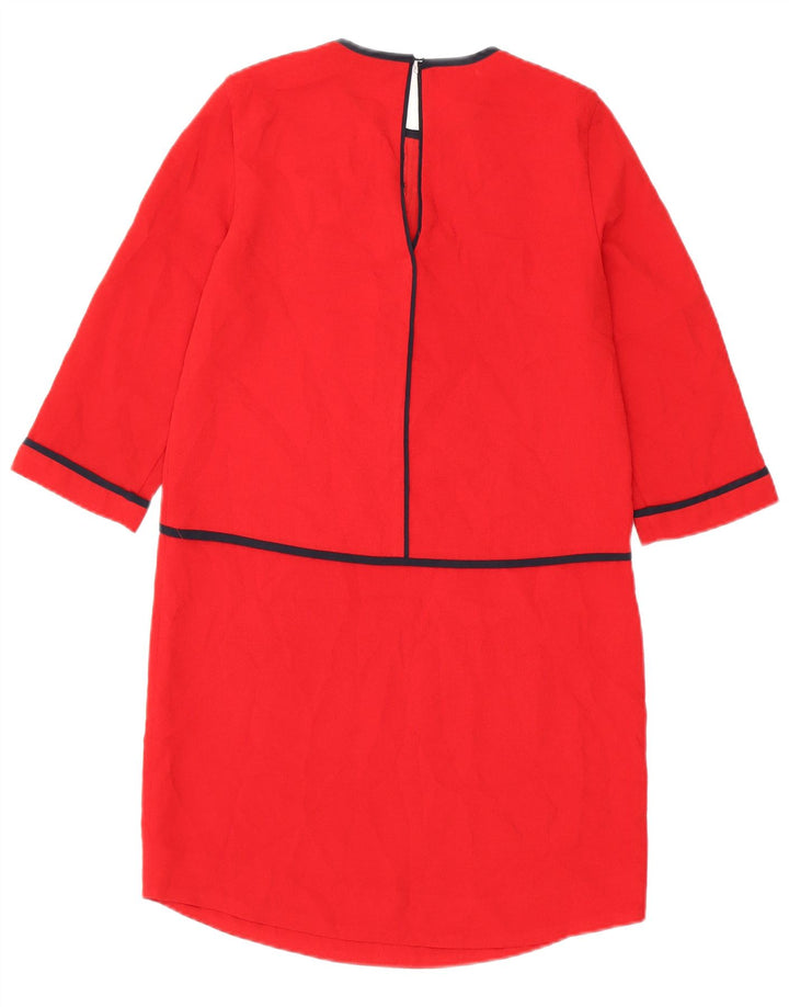Abito a trapezio a maniche corte da donna ZARA UK 10 piccolo rosso