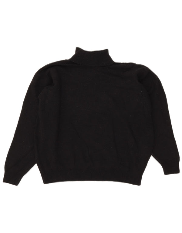 Marks & Spencer maglione corto da donna con collo alto UK 14 grande lana nera