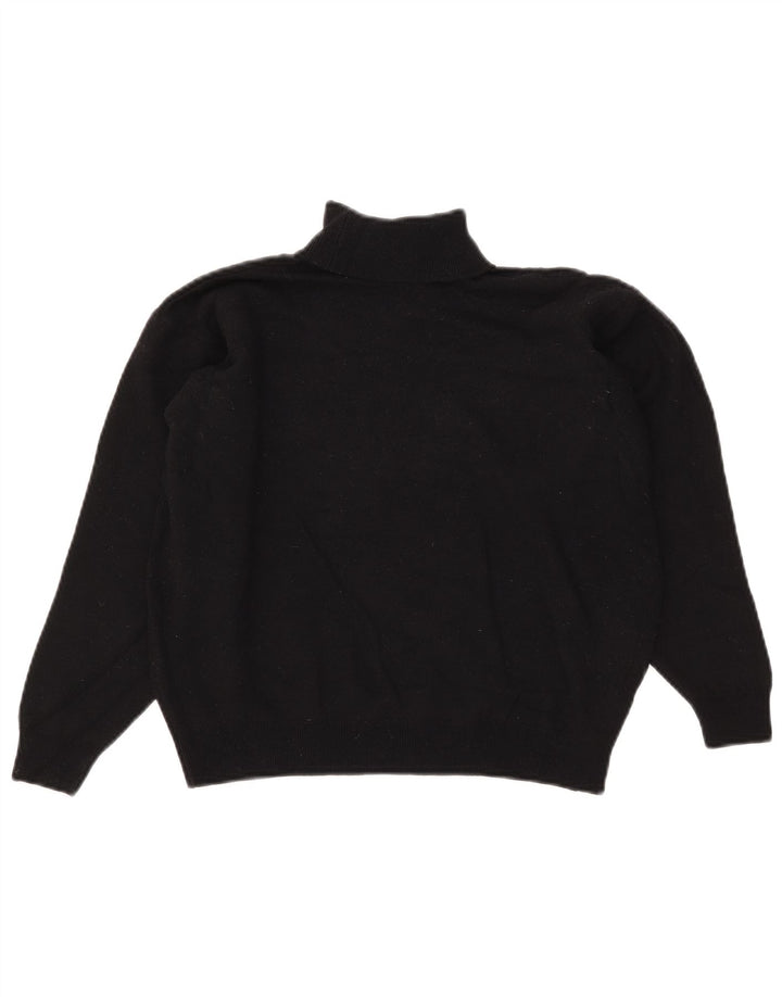 Marks & Spencer maglione corto da donna con collo alto UK 14 grande lana nera