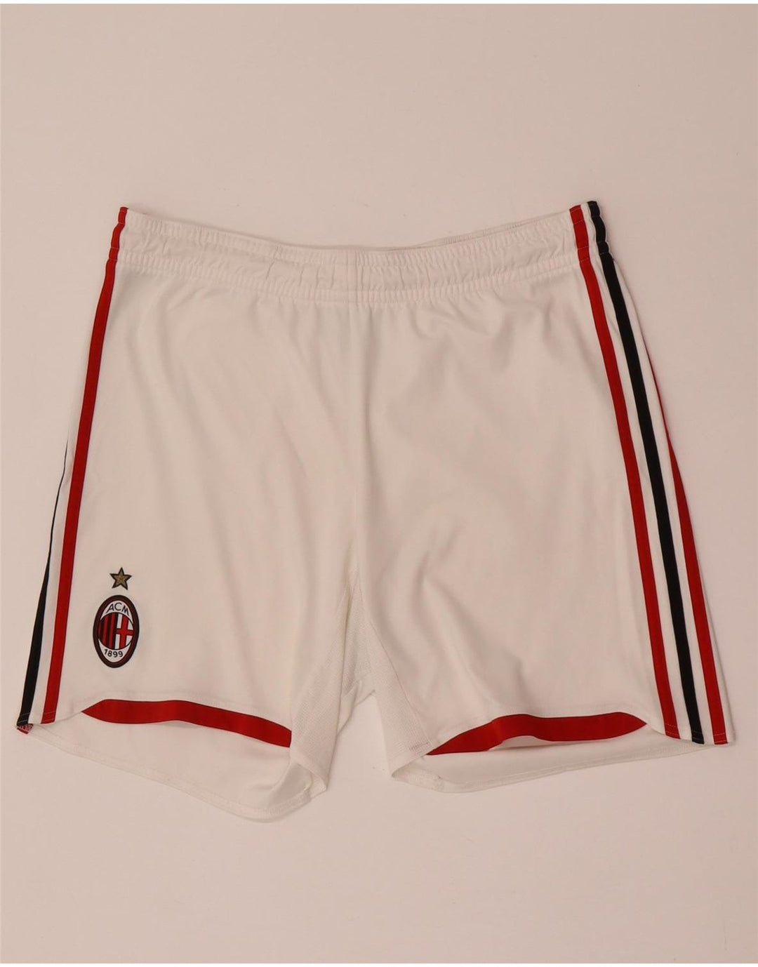 Pantaloncini sportivi Adidas da uomo AC Milan, grandi, in poliestere color block bianco