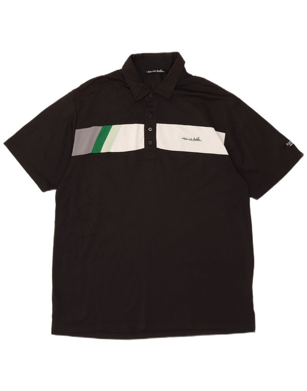 Polo grafica da uomo TRAVIS MATHEW XL Poliestere color block nero