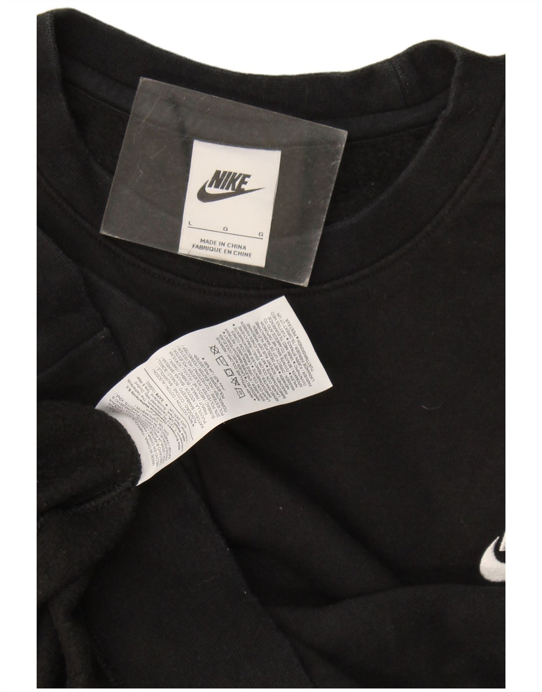 Felpa da uomo Nike Maglione grande in cotone nero