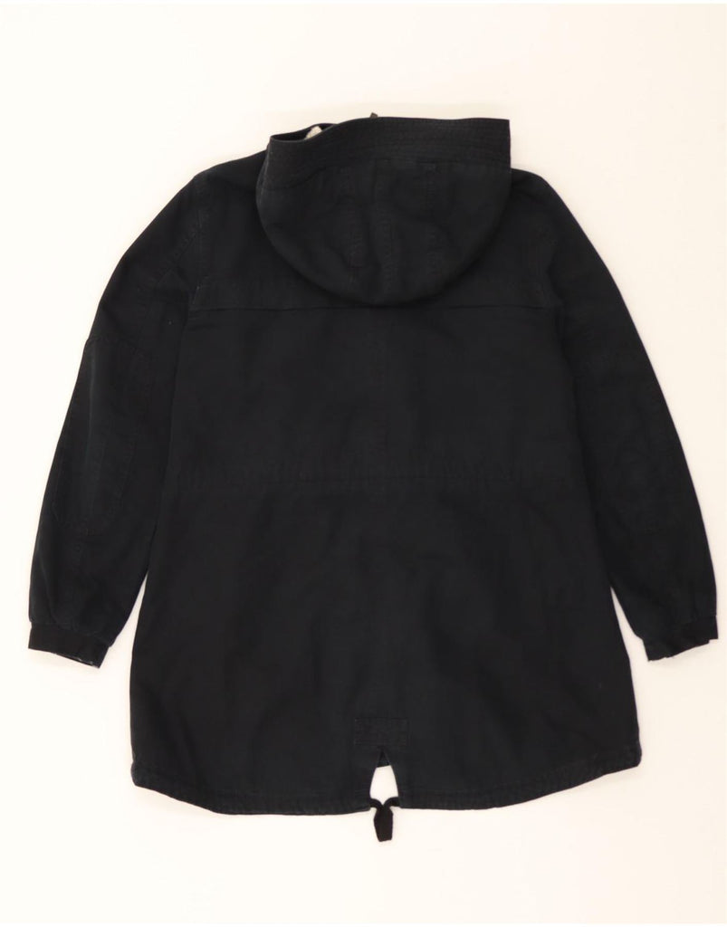 ADIDAS Womens Hooded Windbreaker Coat UK 8 Small Black Polyester Vintage Adidas and Second-Hand Adidas from Messina Hembry 