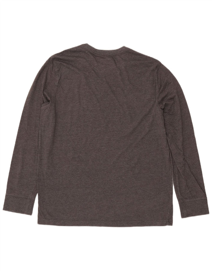 EDDIE BAUER Top da uomo a manica lunga grande in cotone grigio