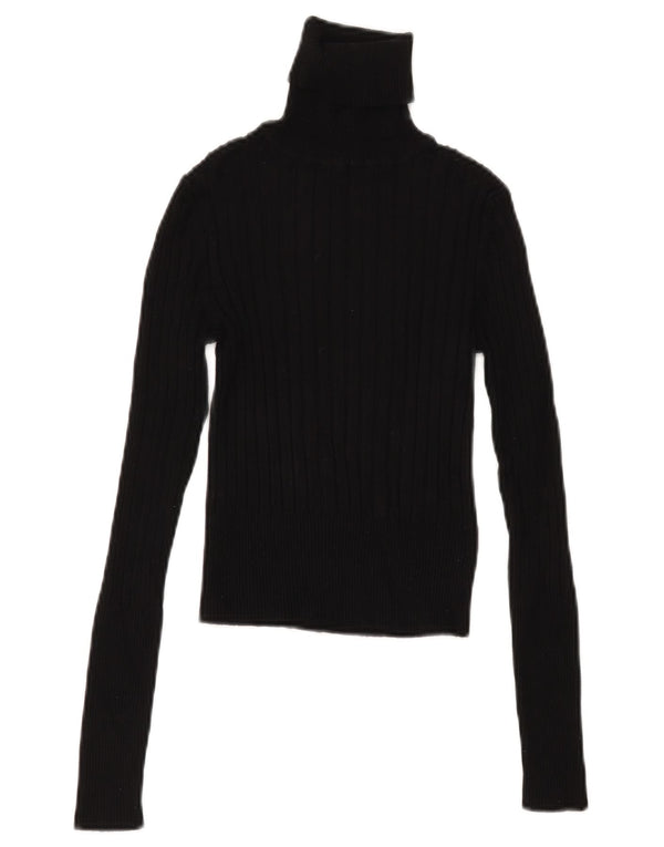 Maglione corto da donna Zara con collo alto, taglia UK 12, medio, nero