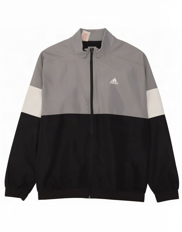 Giacca da tuta da ragazzo Adidas 13-14 anni Large Black Colourblock