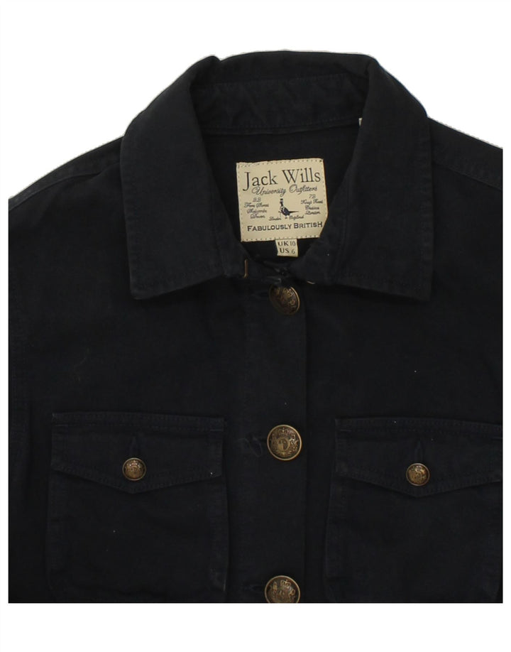 JACK WILLS Womens Utility Jacket UK 10 Small Navy Blue Cotton Vintage Jack Wills and Second-Hand Jack Wills from Messina Hembry 