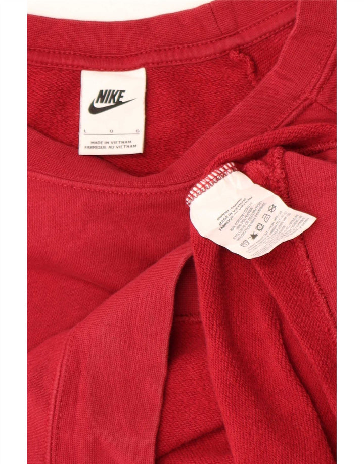 Felpa oversize da donna Nike Jumper UK 16 Large Red Cotton