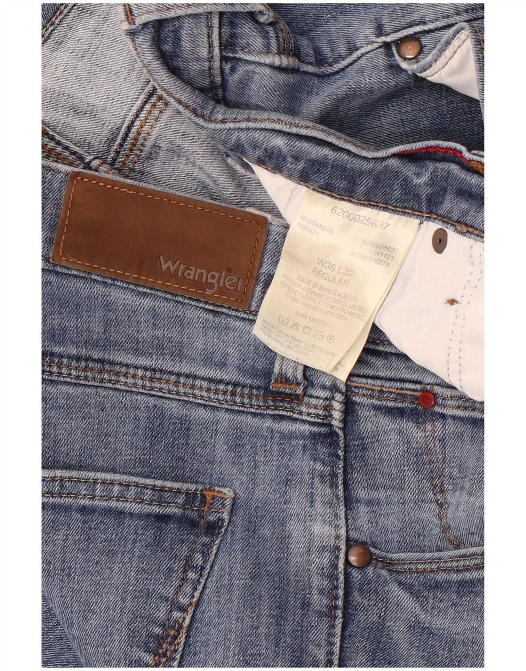 Jeans slim regolari da uomo Wrangler W36 L32 cotone blu