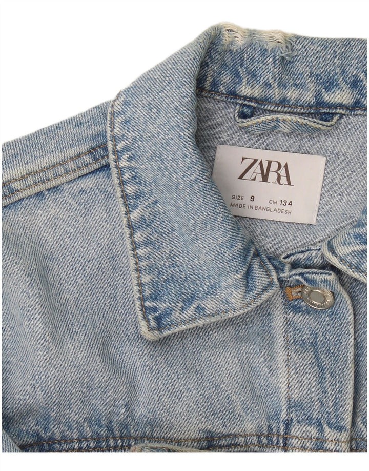Giacca in denim grafico per ragazze Zara 8-9 anni Blu