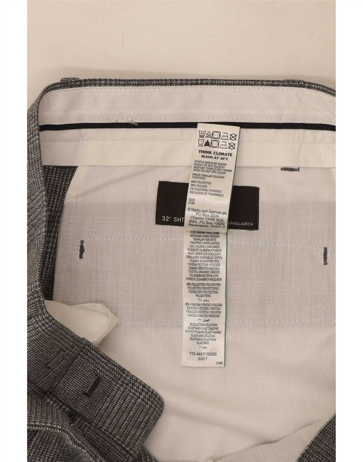 Pantaloni da abito regolari da uomo Marks & Spencer W32 L29 pied de poule grigi