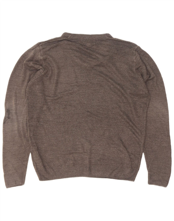 Maglione da uomo con scollo a V Marks & Spencer in acrilico grigio medio