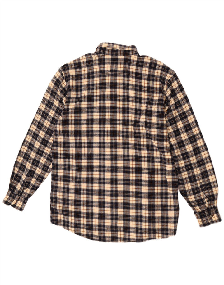 Camicia da uomo in flanella del progetto europeo Cotone medio a quadri blu navy