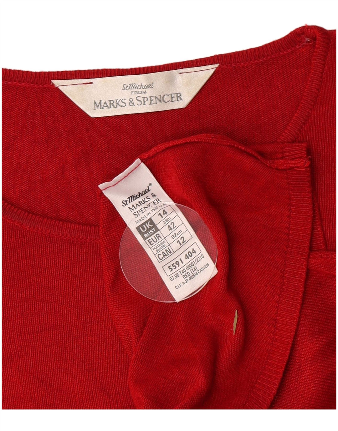 T-shirt da donna Marks & Spencer Top UK 14 Large rossa in viscosa