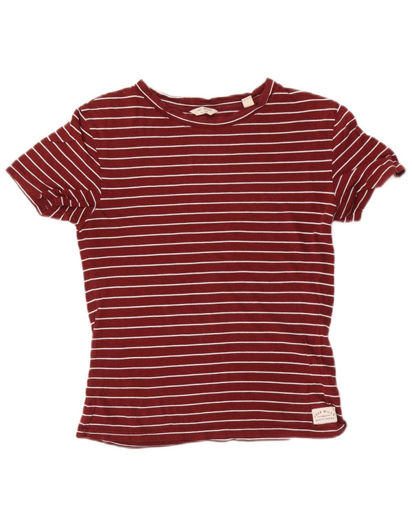 T-shirt corta da donna Jack Wills UK 6 XS cotone a righe bordeaux