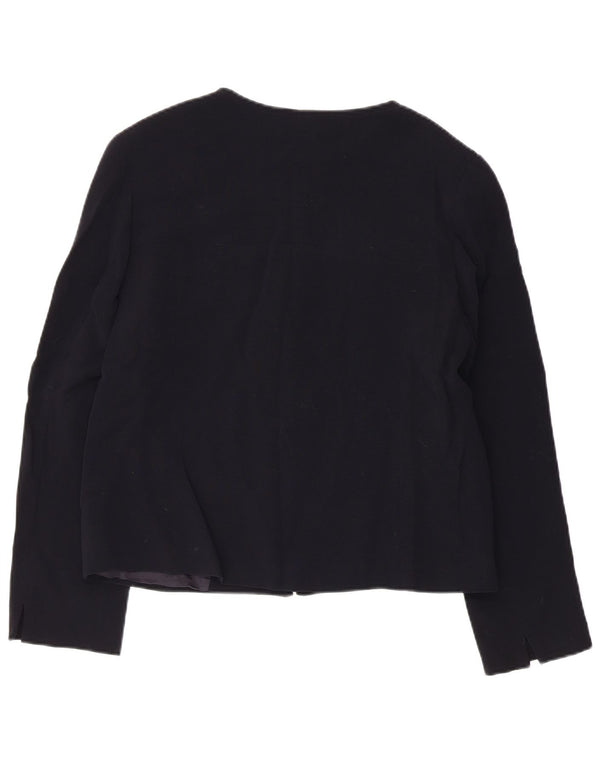 Giacca blazer da donna Max Mara UK 16 grande lana vergine blu navy