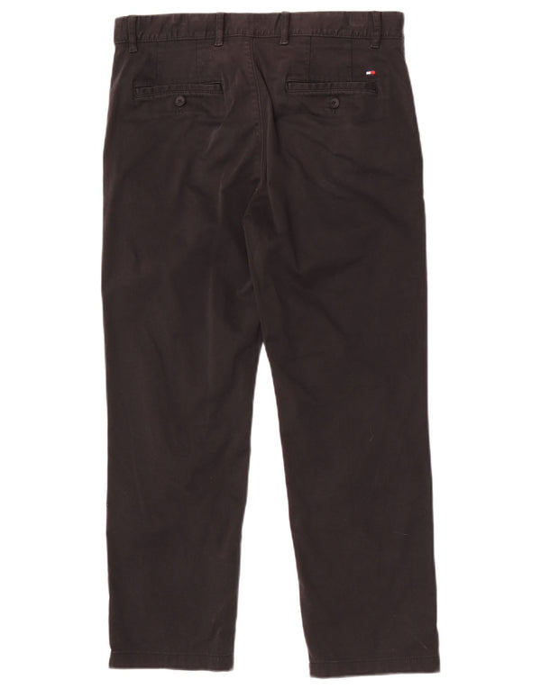 Pantaloni chino dritti da uomo Tommy Hilfiger W30 L26 cotone nero