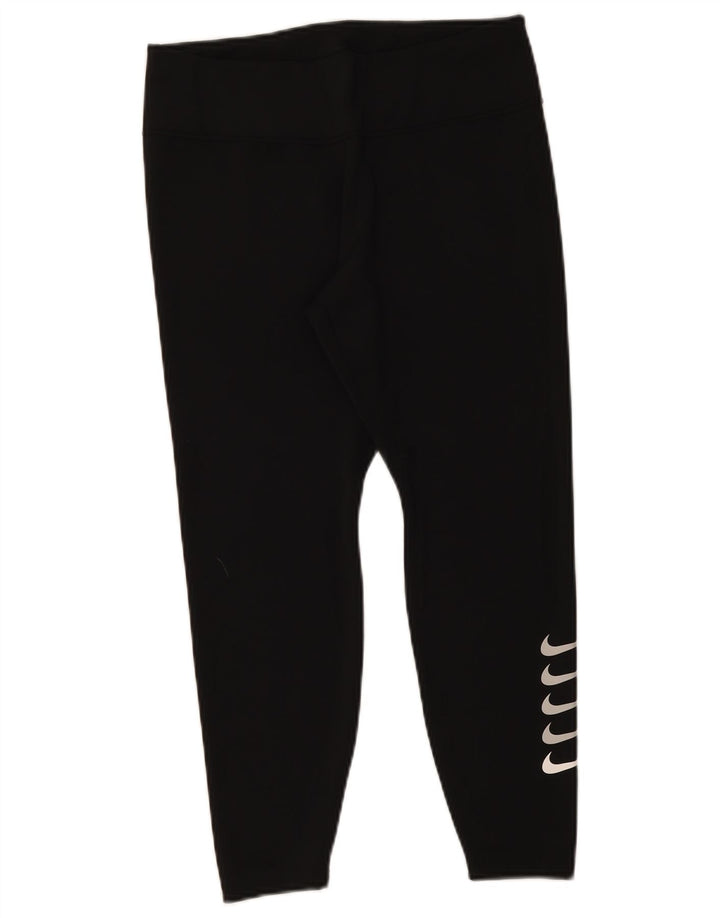 Leggings Nike Dri Fit Graphic Crop da donna UK 14 Large Nero Poliestere