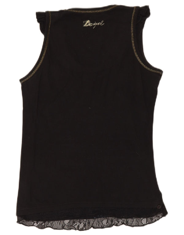 Canotta da donna Desigual UK 12 cotone geometrico nero medio