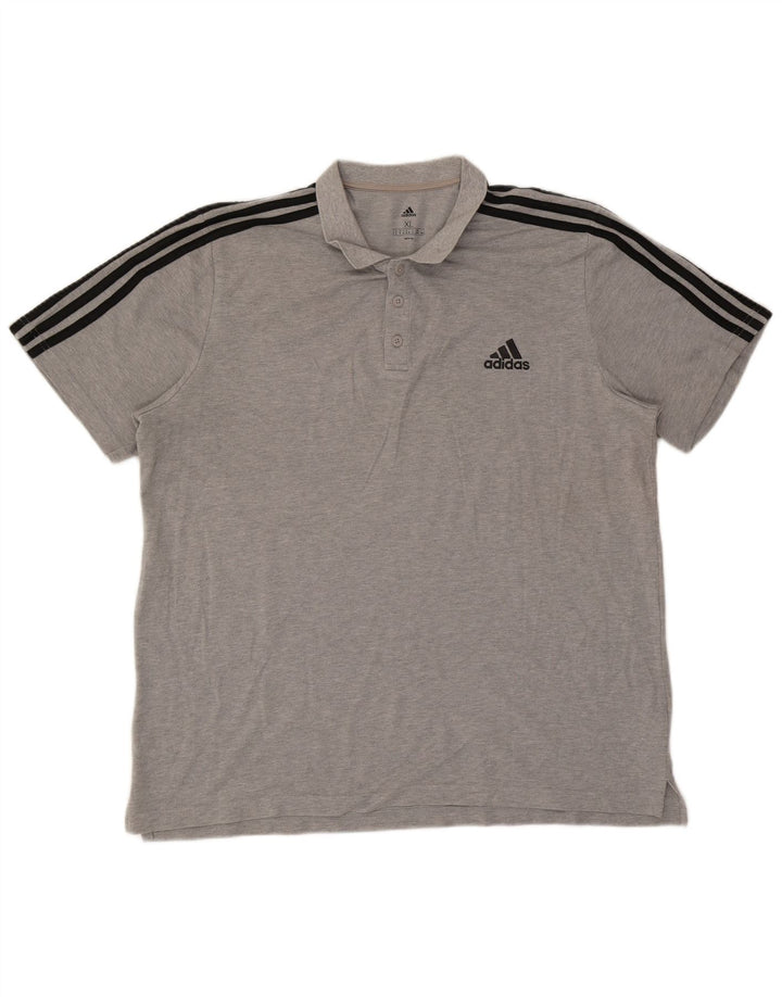 Polo Adidas da uomo XL in cotone grigio