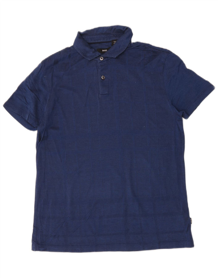Polo Hugo Boss da uomo vestibilità regolare in cotone blu navy medio