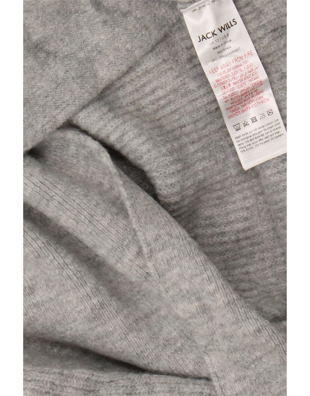 Maglione cardigan lungo oversize da donna Jack Wills UK 12 Grigio medio