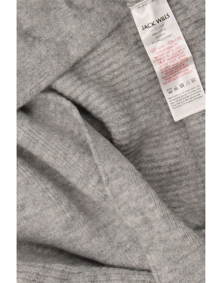 Maglione cardigan lungo oversize da donna Jack Wills UK 12 Grigio medio
