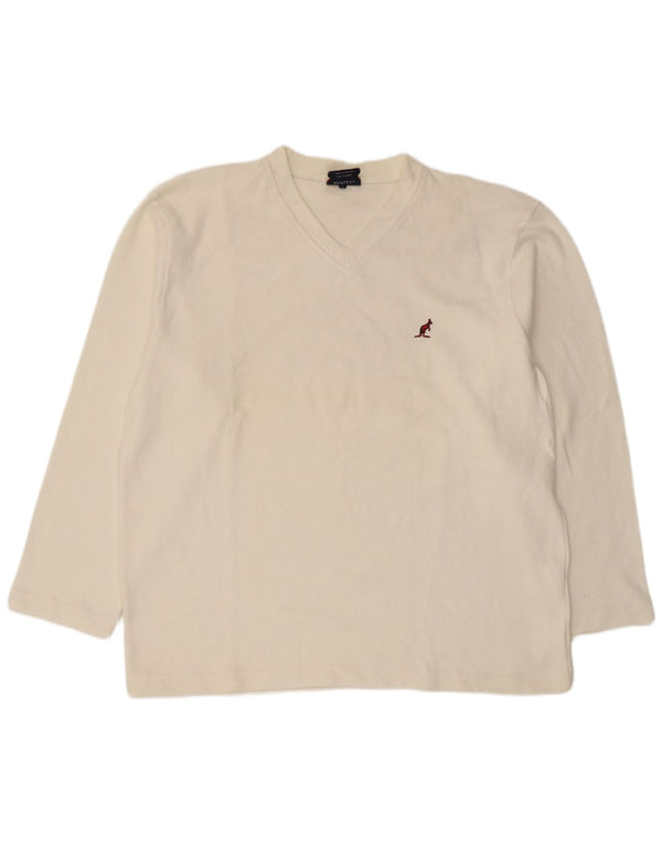 AUSTRALIAN L'ALPINA Maglione da uomo con scollo a V IT 56 2XL Cotone bianco